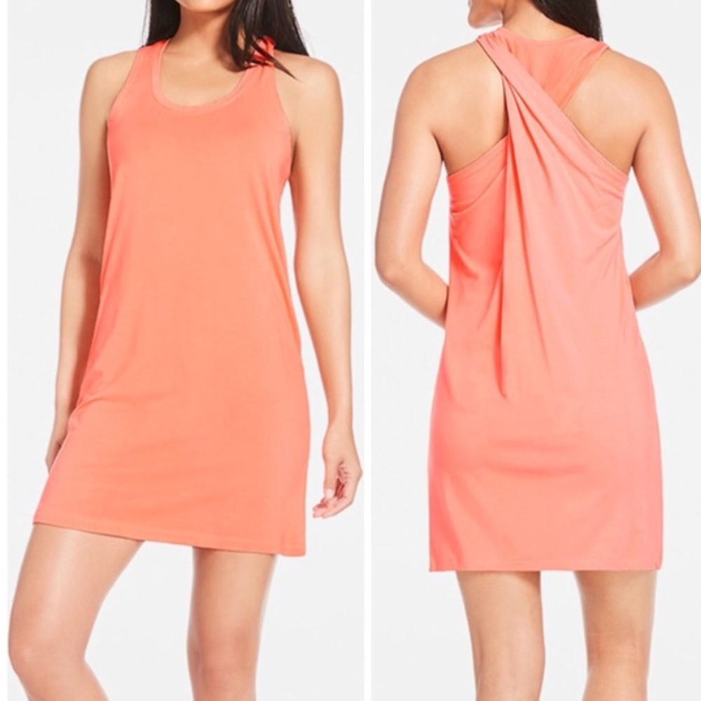 Fabletics Twisted Racerback Dress Melon, Medium